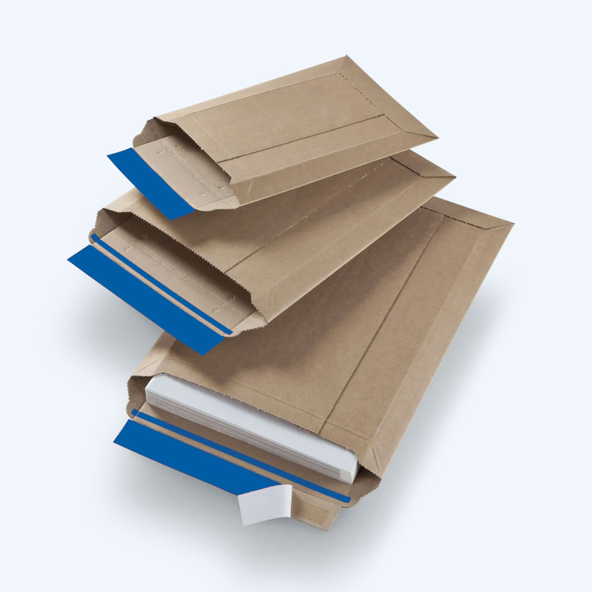 Versandtaschen aus Papier mit Selbsklebeverschluss und Aufrissstreifen